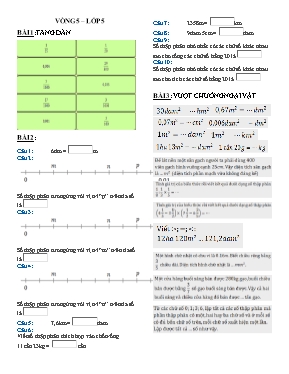 Đề violympic Toán Khối 5 - Vòng 5 - Năm học 2015-2016